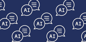 graphic showing AI speech bubbles